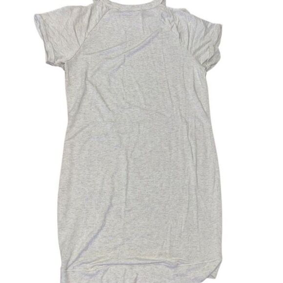 Athleta Grey T Shirt Dress Casual Cold Shoulder Mini Dress Size Small - Picture 2 of 3